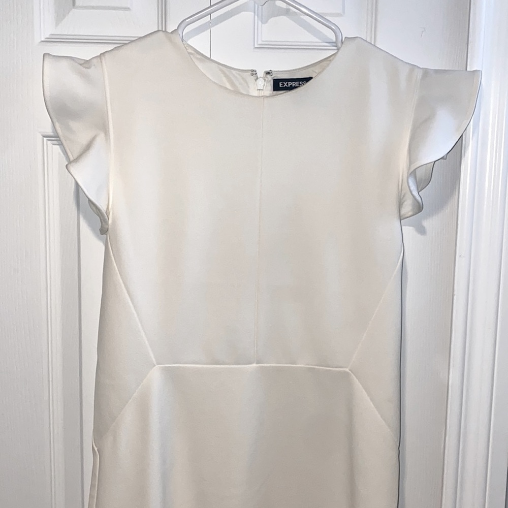 Express size small white ruffle dress